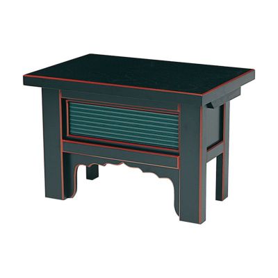 ヒナ壇（脇卓） 黒塗面朱 幅1.5尺（約45cm）・高さ30cm 1800-1000