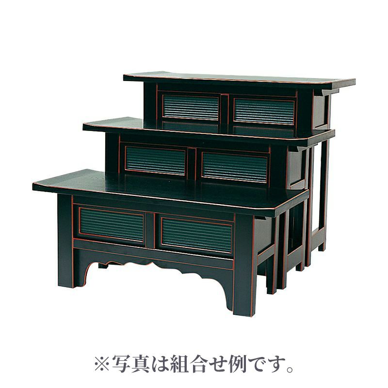 ヒナ壇 天反 黒塗面朱 幅75cm（高さ30cm、高さ45cm、高さ60cm、高さ75cm、高さ90cm 5種類）1810