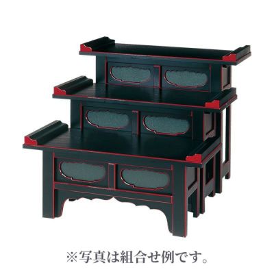 ヒナ壇 筆返付 黒塗面朱 幅75cm（高さ30cm、高さ45cm、高さ60cm、高さ75cm、高さ90cm 5種類）1815