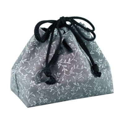 携帯用箱型香炉用金襴袋 京緞子/グレー 2621-9010