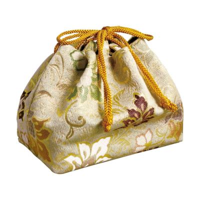 携帯用箱型香炉用金襴袋 金襴 / 白茶 2621-9020
