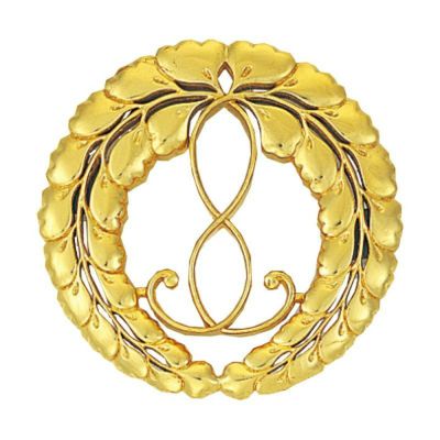 木製定紋 下り藤（直径約21cm～直径約45cm 4種類）2201