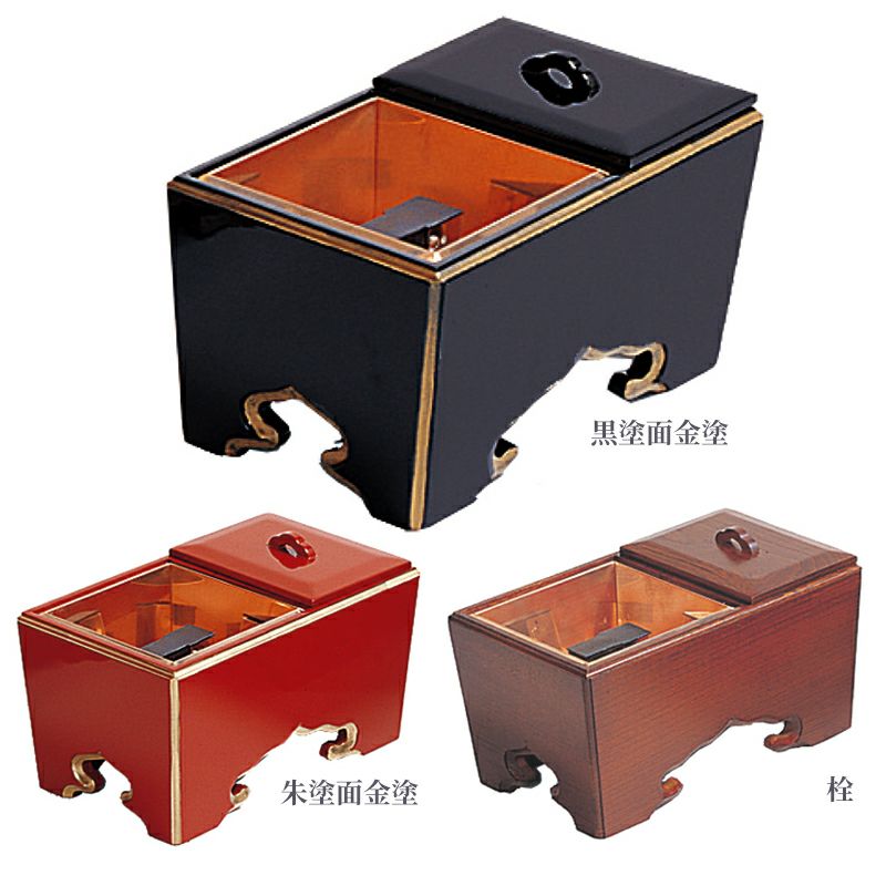 電気角香炉 横幅24cm（黒塗、朱塗、栓 3種類）2680
