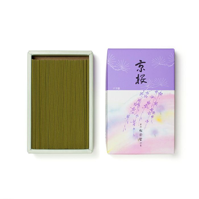 松栄堂 線香 京桜 白檀調 短寸13.5cm バラ詰