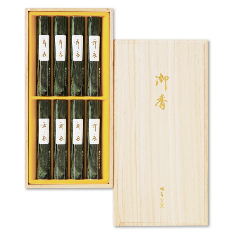 鳩居堂 進物用線香 舞衣 白檀調 短寸12cm 8把詰 桐箱入