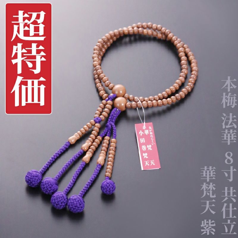 【超特価】本梅 法華 8寸 共仕立 華梵天 紫