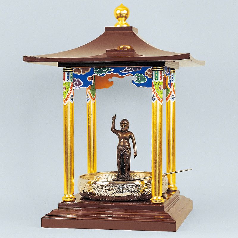 花御堂セット 誕生仏、灌仏盤、杓付 上製 屋根横幅45cm（各宗派）