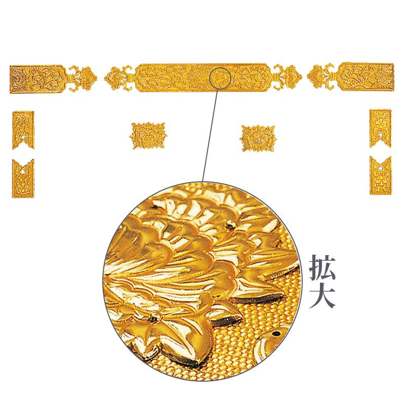 上壇框金具 御本山阿弥陀堂型 二枚重ね金具 別誂 基準寸法框幅12cm（本願寺派）