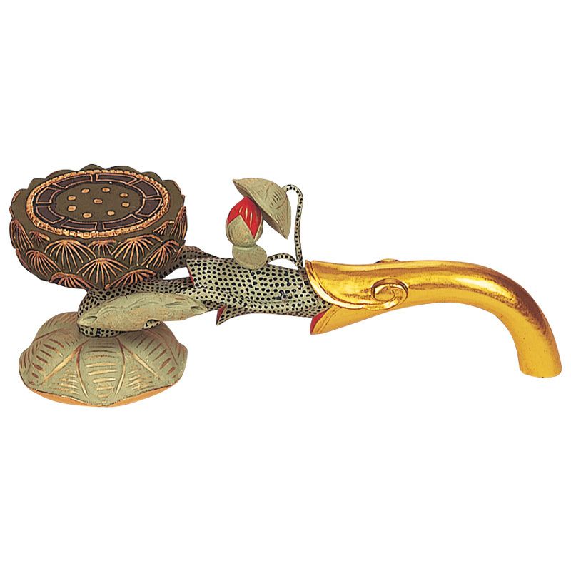 持蓮華 木製 極彩色仕上 極上 長さ29.5㎝（大谷派）