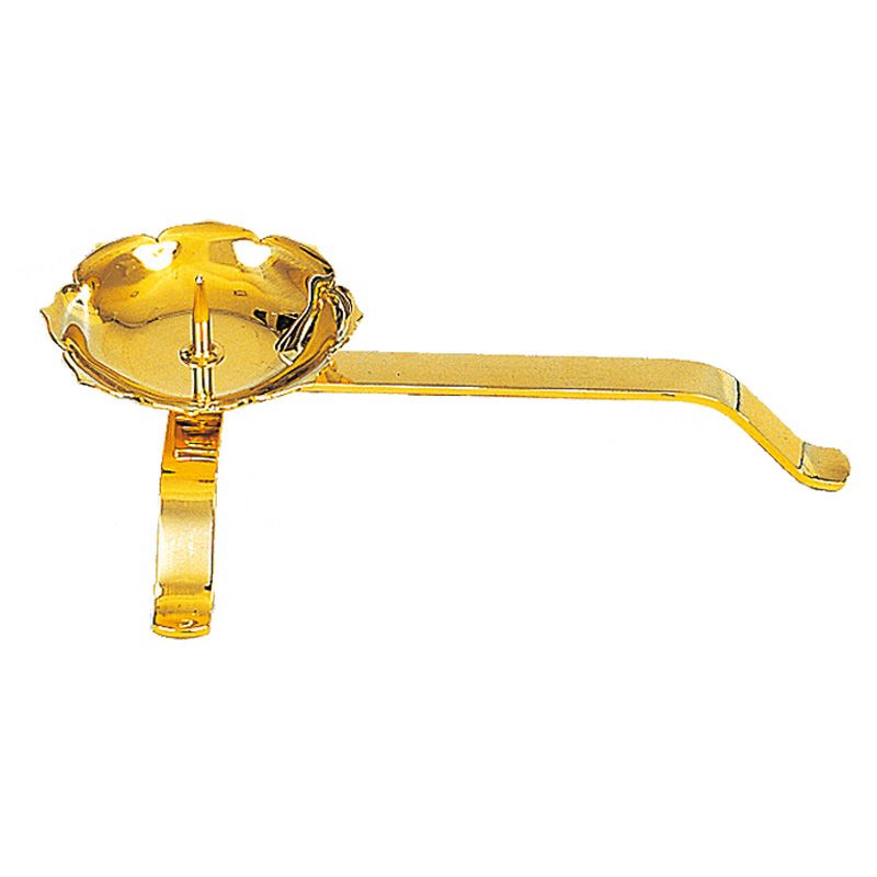 手燭 真鍮製 磨き 紙箱入 全長22cm（各宗派）
