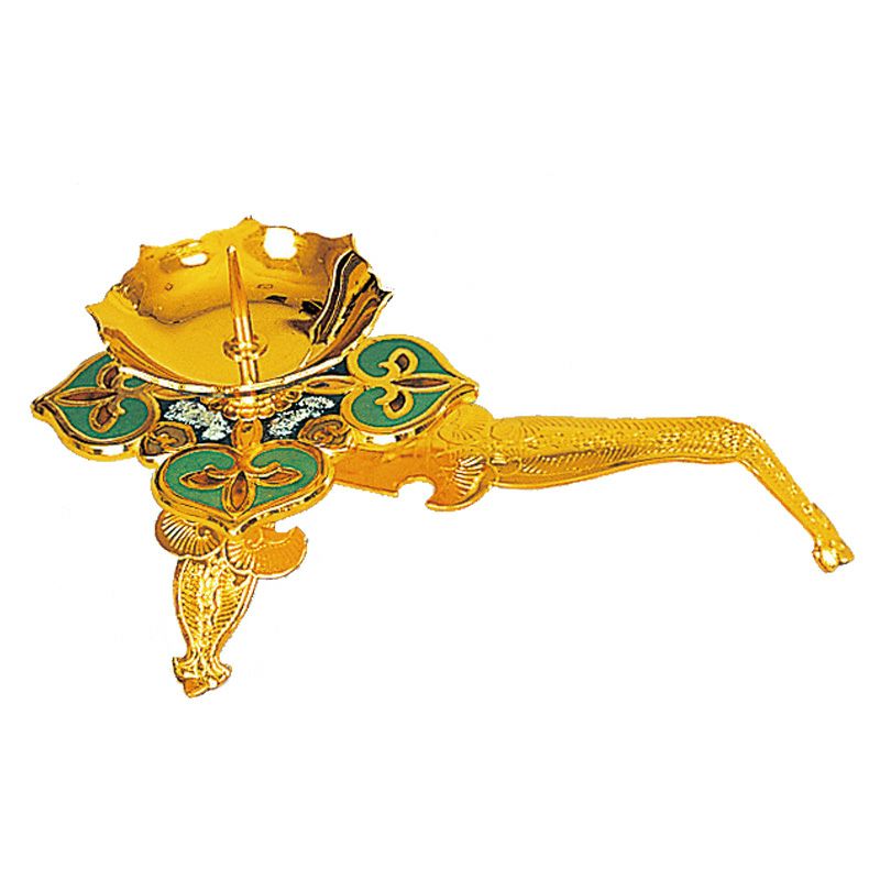 手燭〈七宝焼〉 金メッキ 紙箱入 全長23.5cm（各宗派）