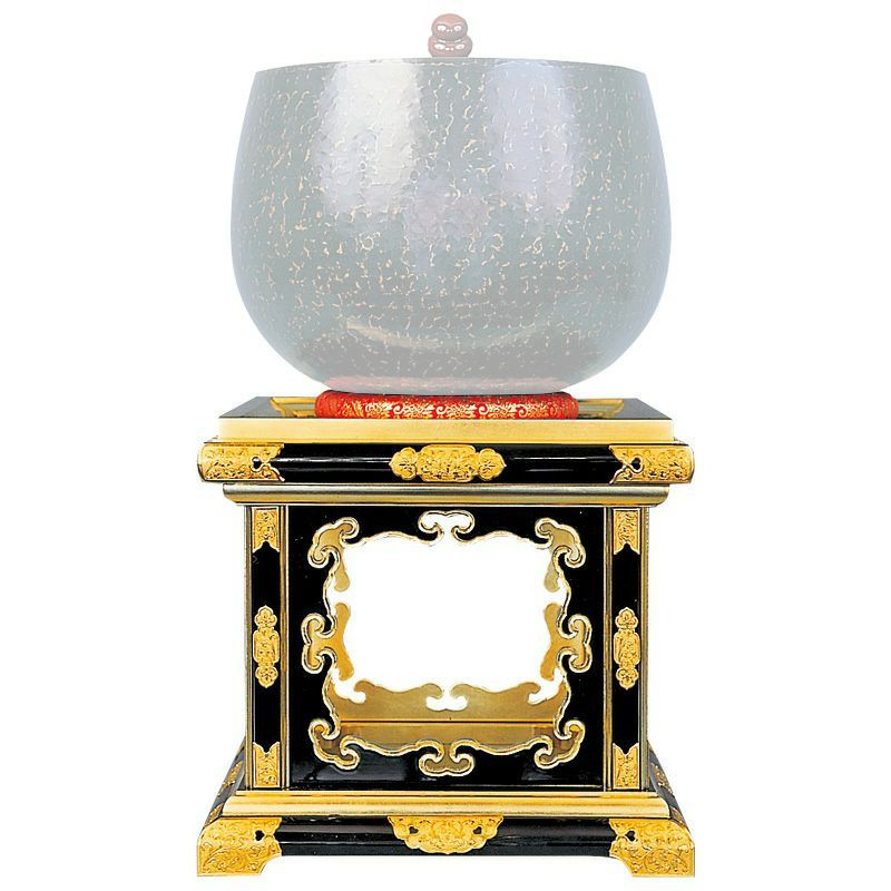 経金・平金台 八猪目型 本黒漆塗 金具打 大谷派（口径18～45cm 10種類）