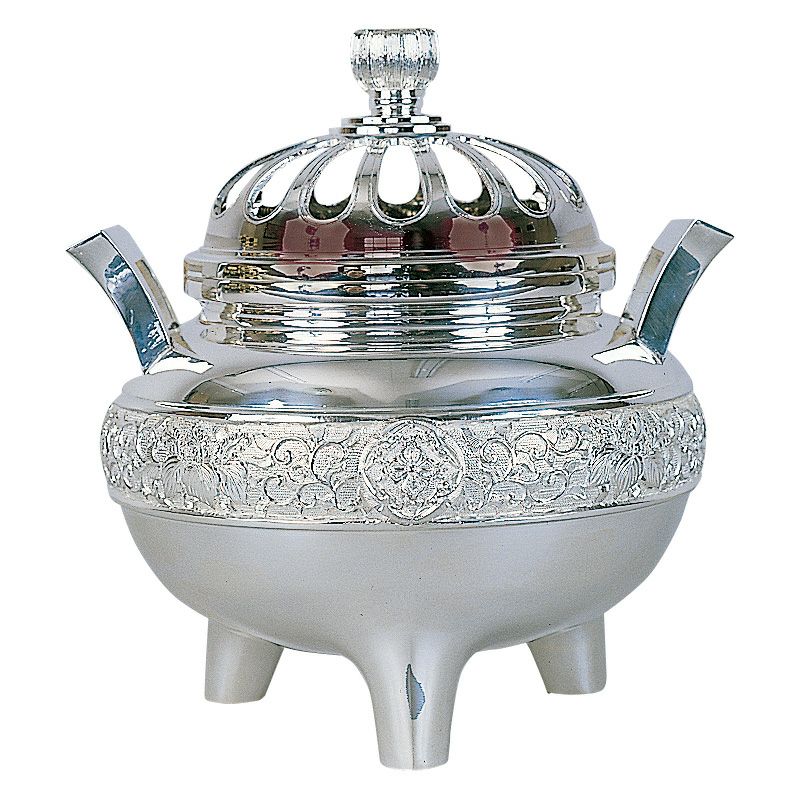 恩賜型香炉 御遠忌祖師前用 銀メッキ 口径12cm（大谷派）