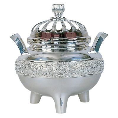 恩賜型香炉 御遠忌祖師前用 銀メッキ 口径12cm（大谷派）