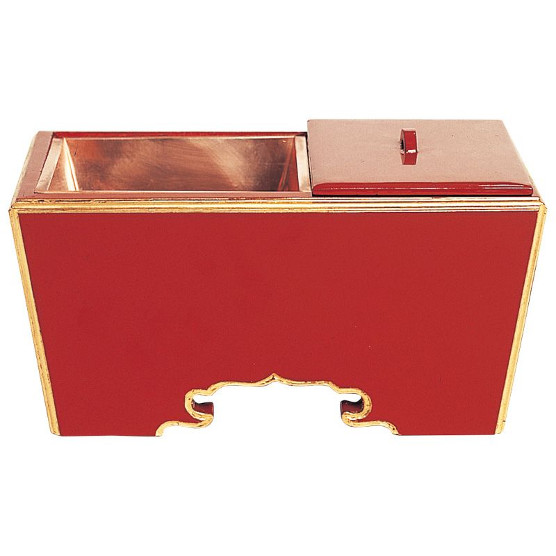 角香炉 朱塗または黒塗面金箔押 横幅24cm （各宗派）