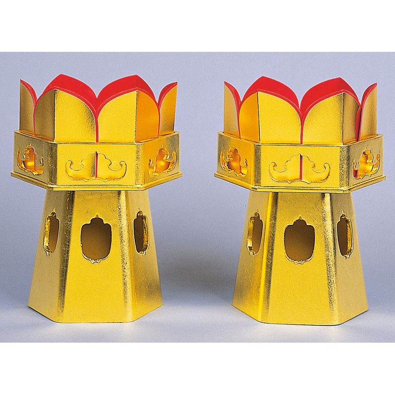 供笥（華束）六角型 木製 純金箔押 無地 紙方立付（対辺寸法15cm～24cm 7種類）