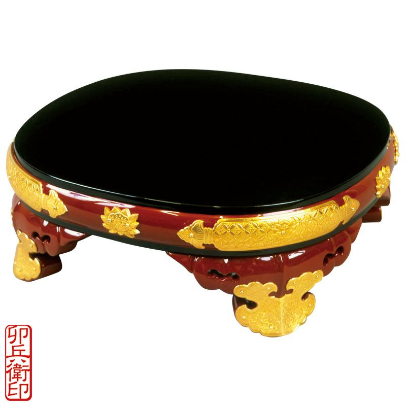 夷型香盤（撫角香盤） 正御本山型 木製 金具打 別誂 卯兵衛印 奥行24.2cm（大谷派）