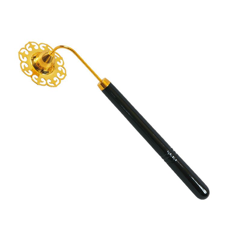 蝋燭消 黒塗柄 短柄 金メッキ 全長32cm（各宗派）
