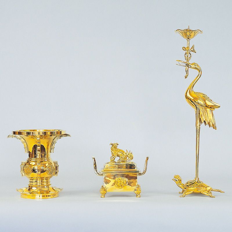 三具足 花瓶丸型 無地 磨き（花瓶口径15～27cm 9種類）