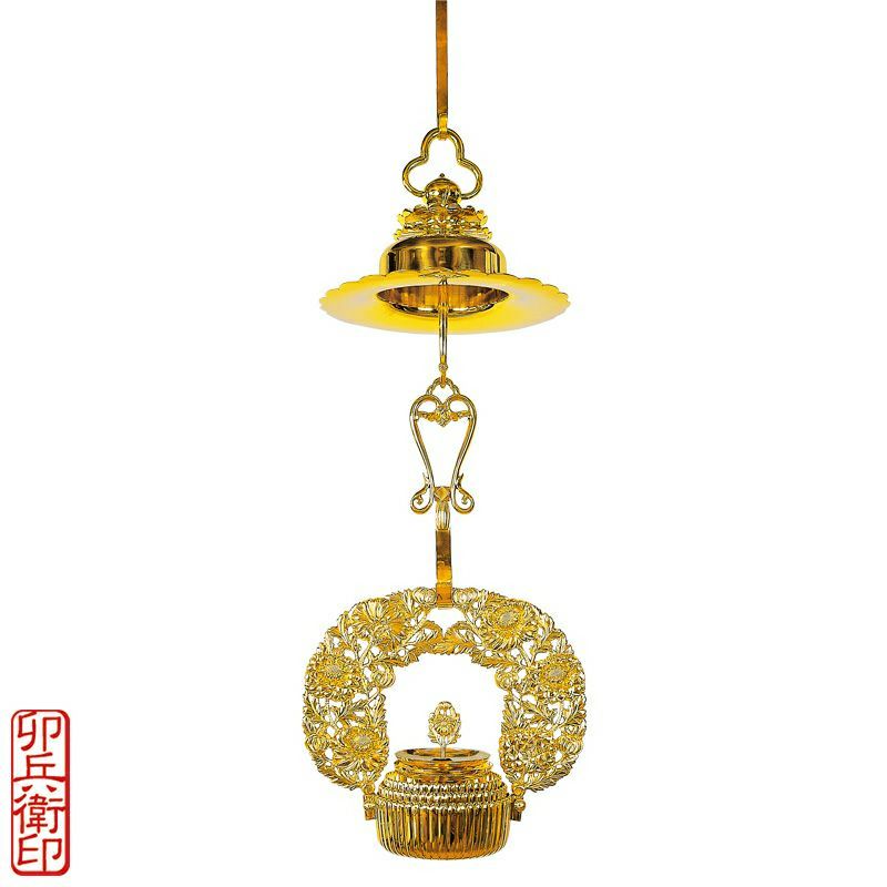 菊輪灯 蛸カン型 磨き 油皿押付 別製最上 卯兵衛印（笠径21～45cm 9種類）