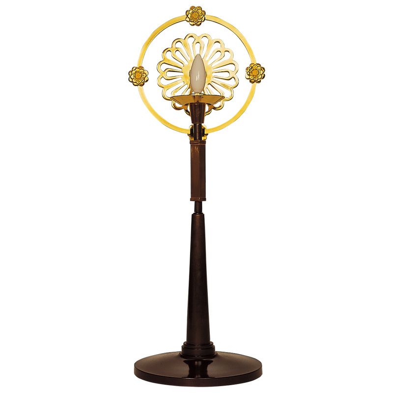 新様式灯明台 B型 真鍮製 宣徳色付・本金メッキ 電装品付（総高さ73cm）