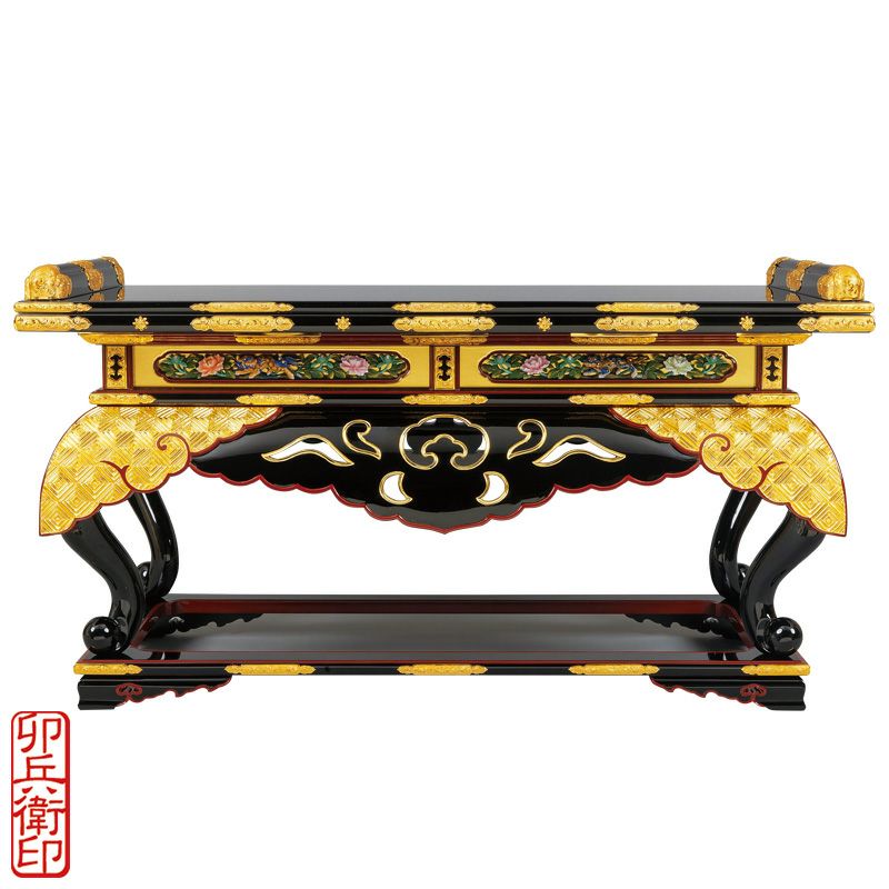 中尊前上卓 御本山型 本漆塗 別製最上 卯兵衛印 横幅76cm（本願寺派）