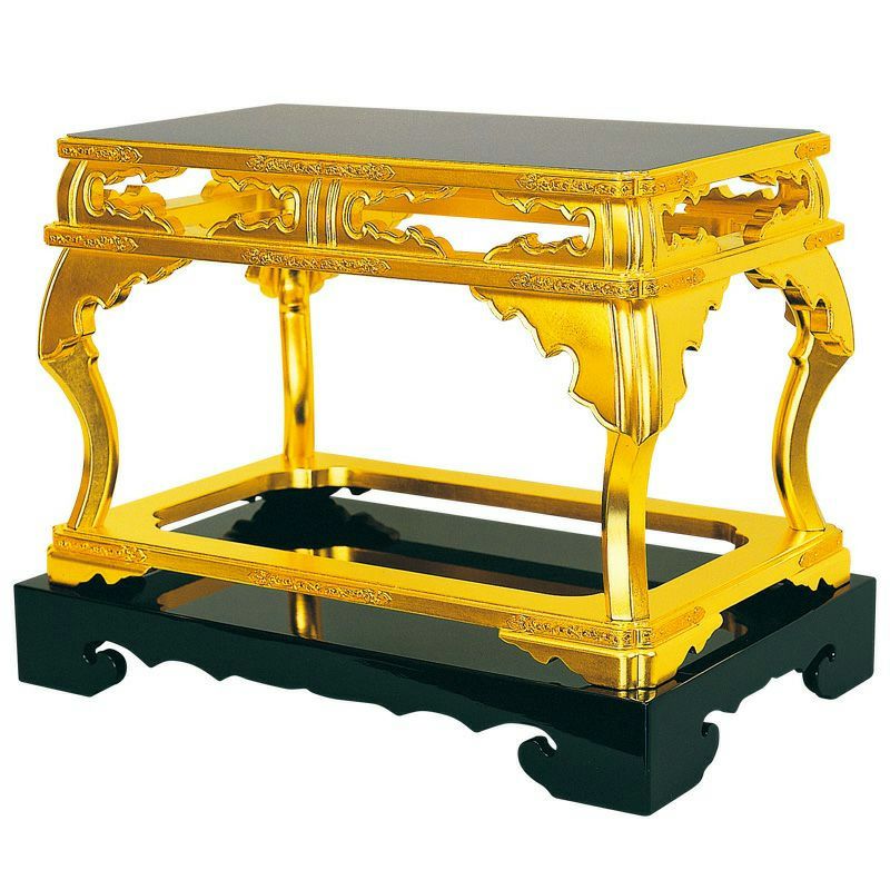 春日卓 御本山阿弥陀堂型 金具打 横幅48cm（本願寺派）