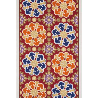 打敷 本金襴 蘇芳地鉄線華紋 一巾半三角袖なし（真宗各派）