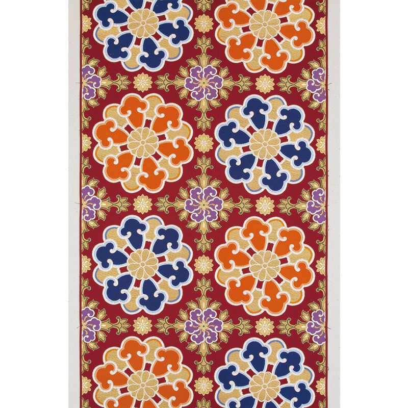 打敷 本金襴 蘇芳地鉄線華紋 一巾半三角袖なし（真宗各派）