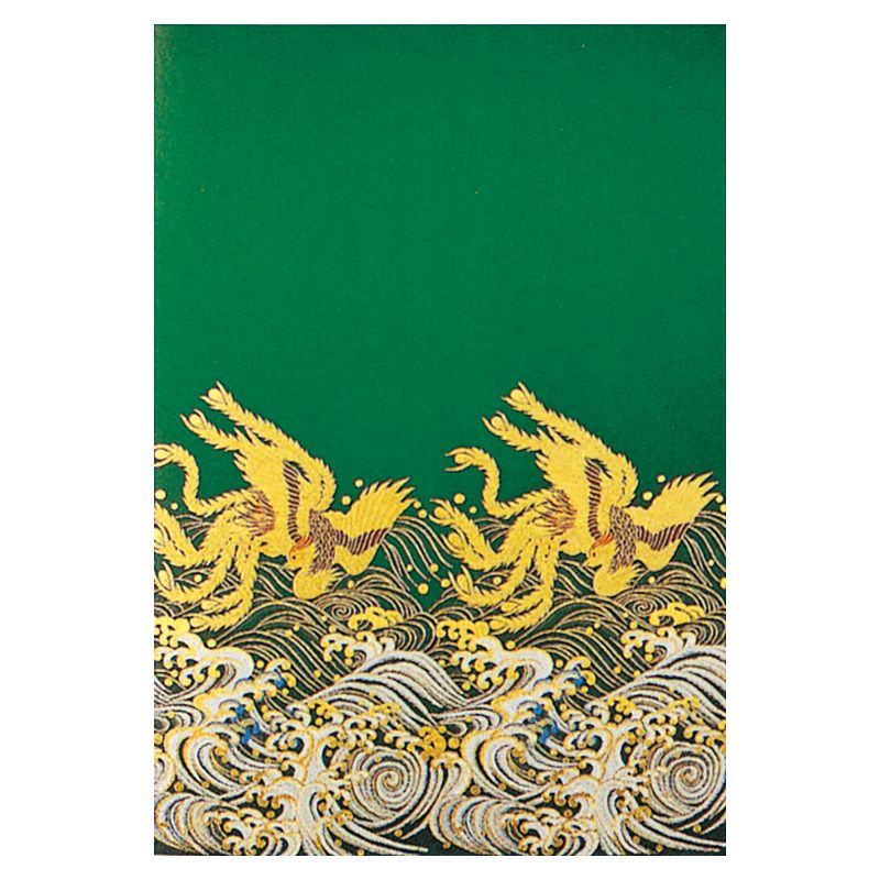 水引 本金襴 萌黄地波に楼閣鳳凰 三巾（真宗各派）