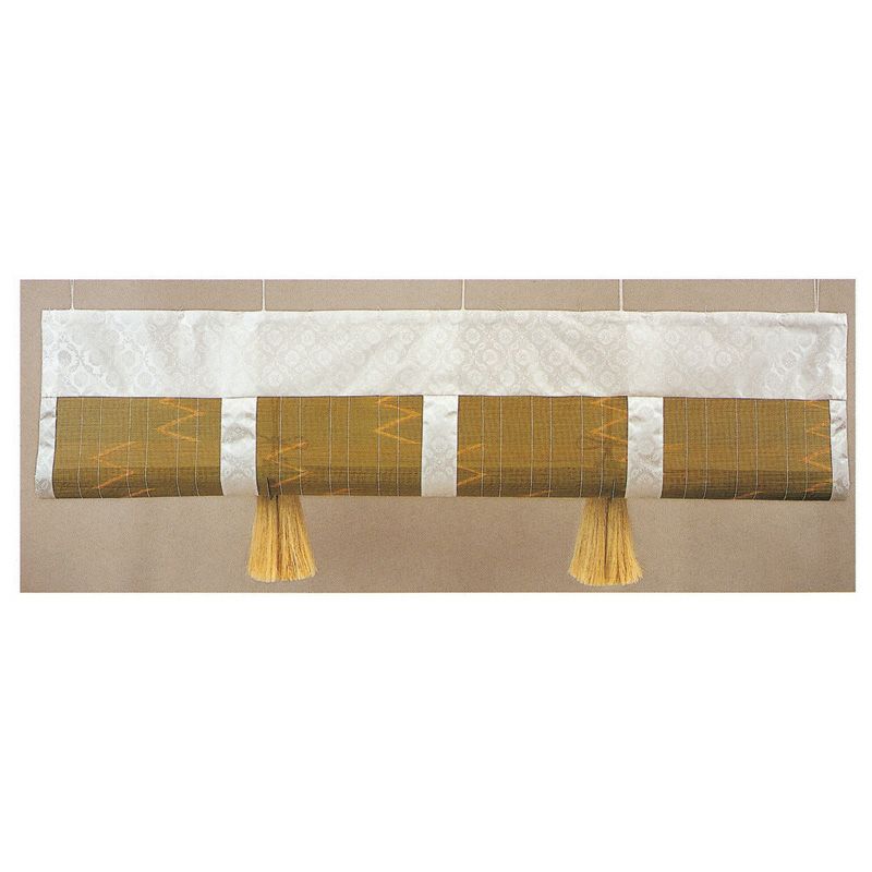 翠簾 葬儀用 白地小葵 房鍵付属品付 両面仕立 幅丈180cm角（各宗派）