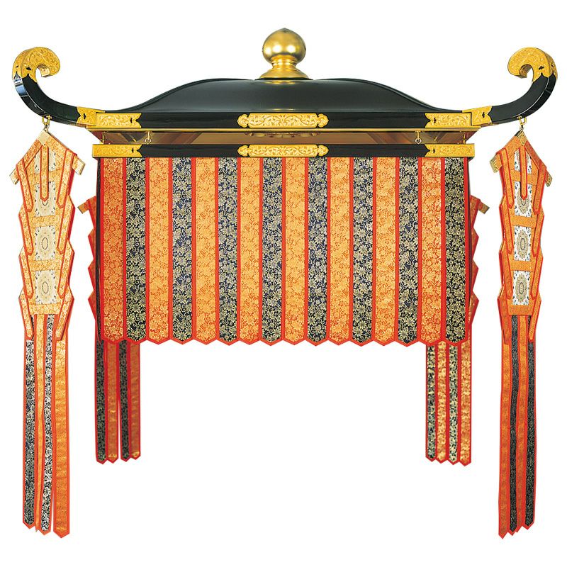 金襴幡蓮型人天蓋 御本山御影堂様式 本金襴両面仕立 笠対辺寸法106cm（本願寺派）