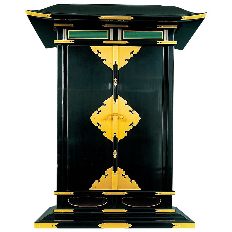 春日厨子 彩色なし 金具打 極上 扉丈76cm（各宗派）