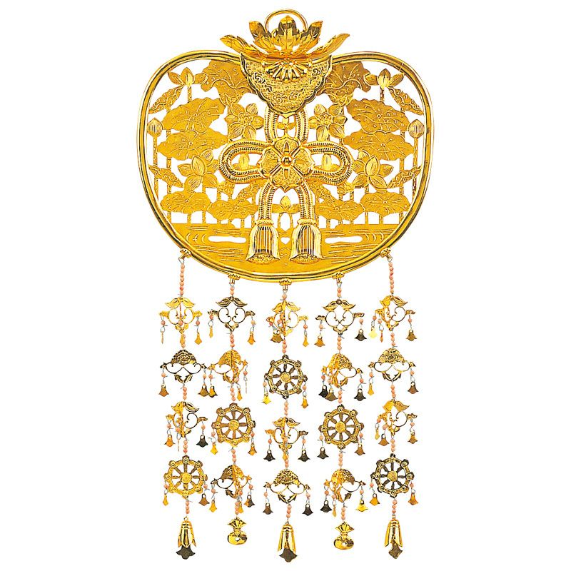 金華鬘 蓮水透かし模様 極上 横幅18cm（各宗派）