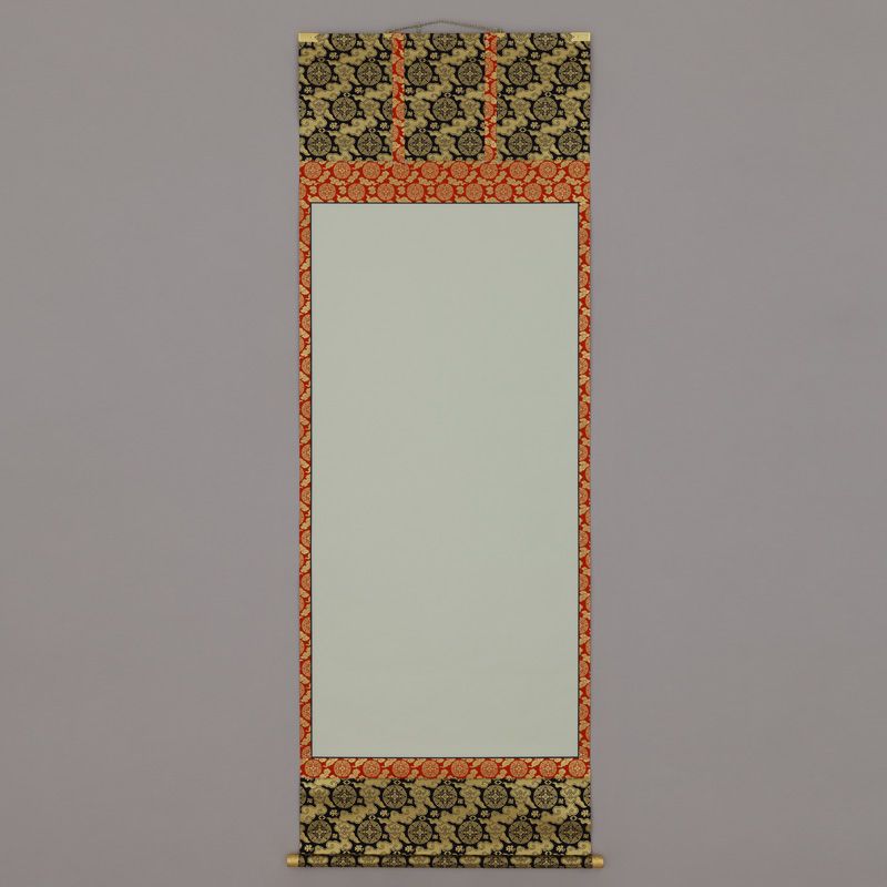 白地法名軸 一貫代 大谷派（緞子表装、上金襴表装、本金襴照金 3種類）