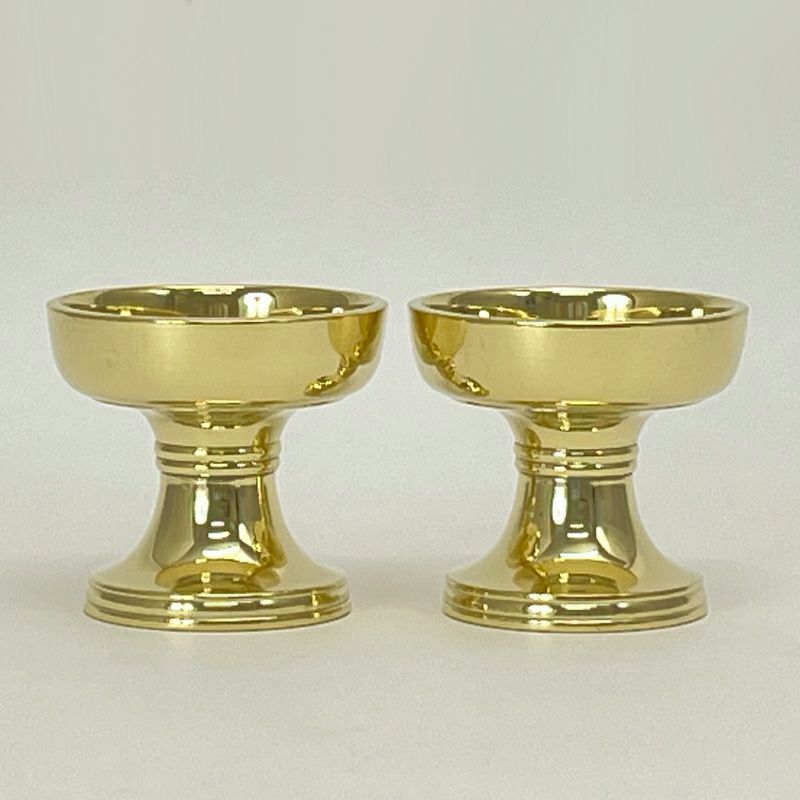 前具 仏器 極上品 真鍮製本磨き 2個1組（口径5.1cm～9.6cm 5種類）