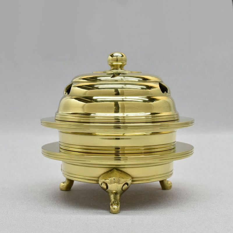 前具 火舎香炉 極上品 真鍮製本磨き 1個（縁直径7.0cm～13.4cm 5種類）