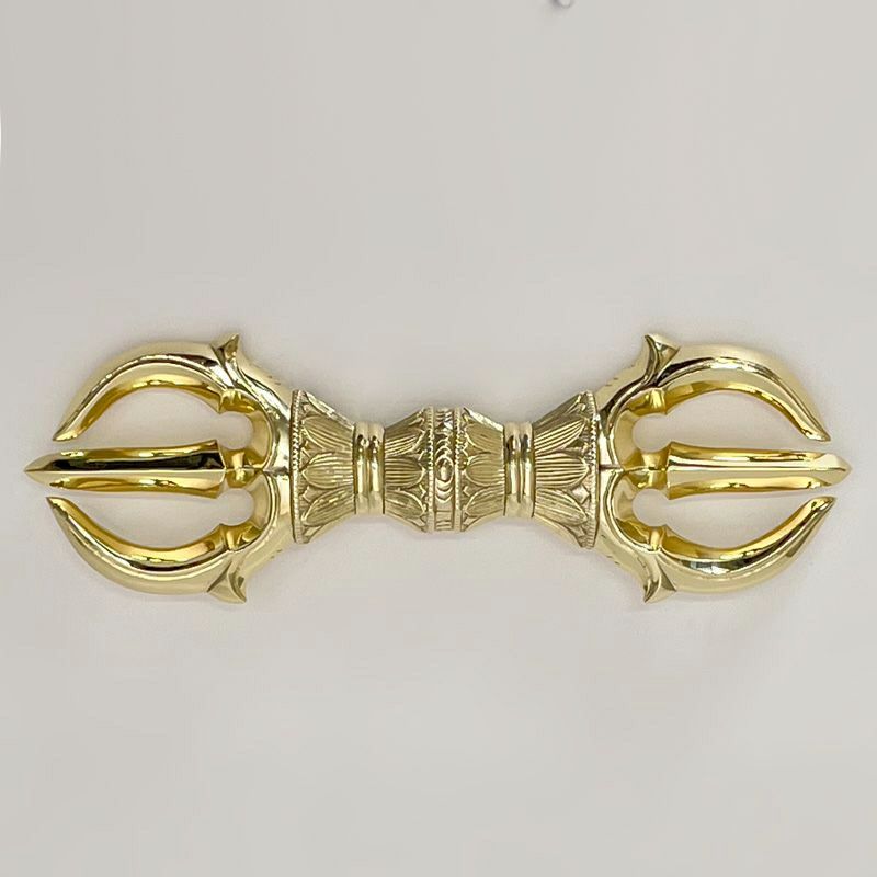 前具 三鈷杵 極上品 真鍮製本磨き 1個（長さ8.3cm～16.7cm 5種類）