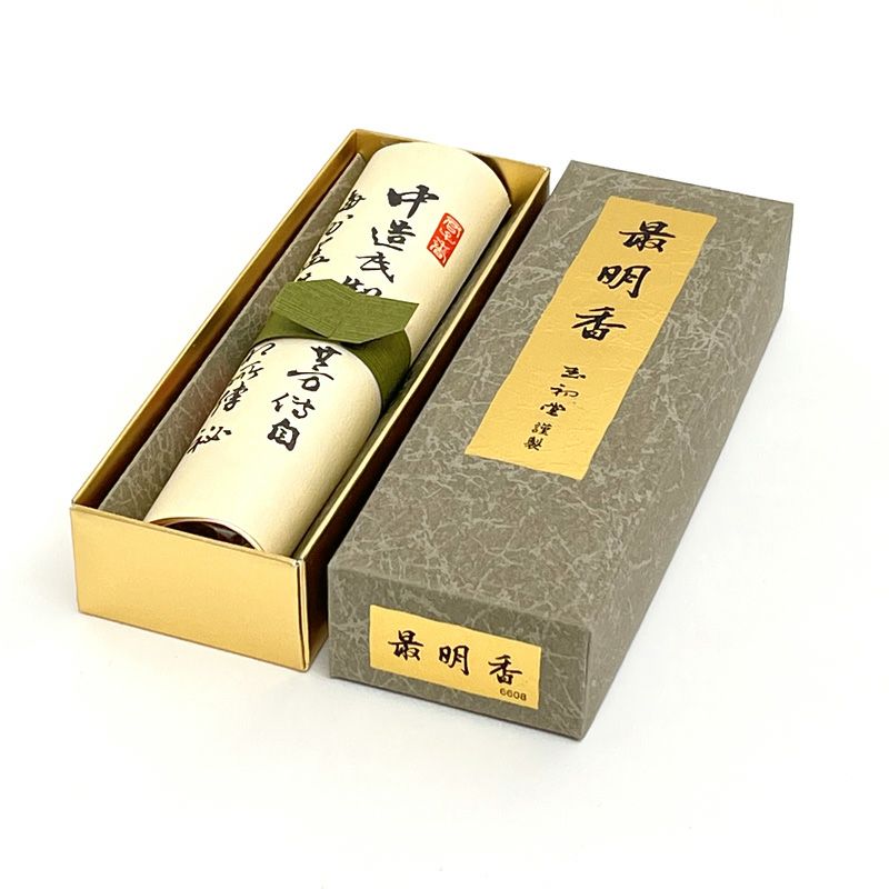 沈香学（未開封） 玉初堂 線香 最明香（さいみょうこう） 沈香調 短寸13.8cm 1把 | 寺院