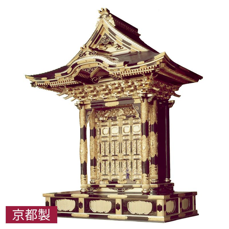 前妻屋根型御宮殿 六本柱 唐戸付 金具打 屋根幅152cm