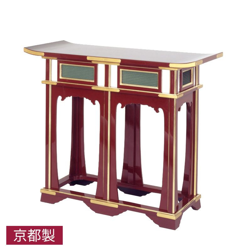 立焼香机 黒塗または朱塗 純金箔押 金具打 横幅91cm