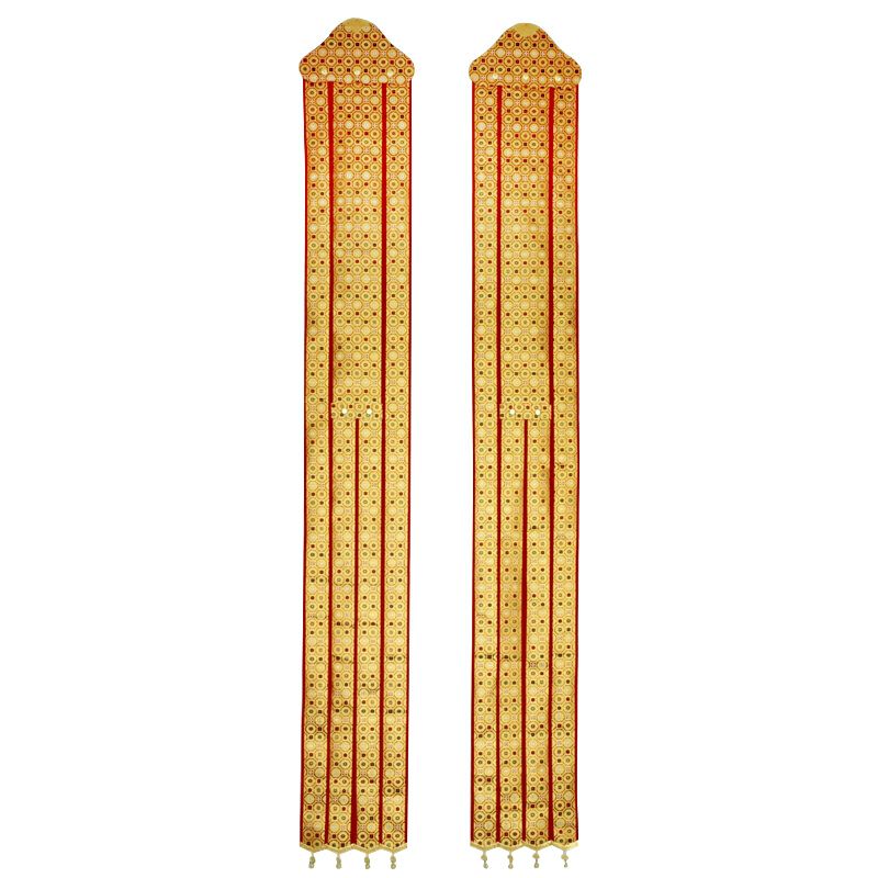 唐幡 金襴製 瓔珞付 金具打 長さ152cm 1対
