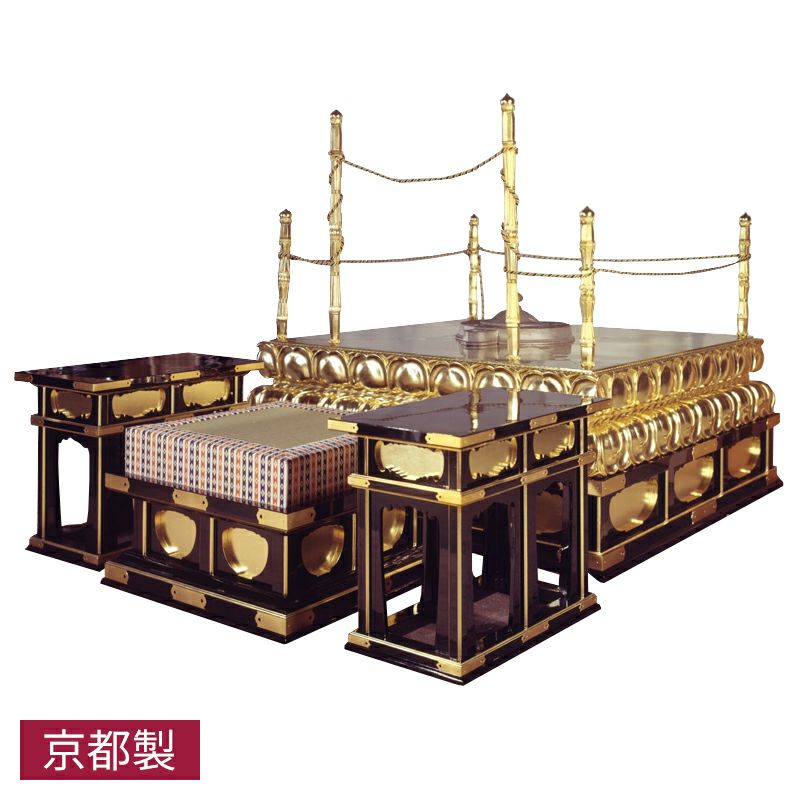 護摩壇 東寺型 蓮華彫入 純金箔押 金具打 畳付 護摩壇横幅121cm