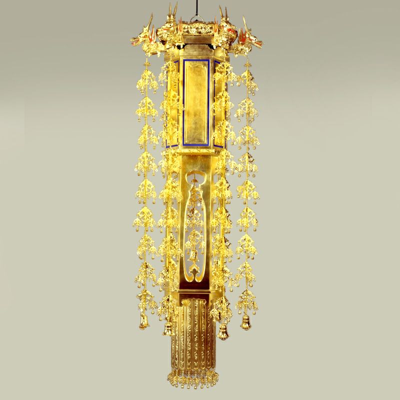 透かし幢幡 瓔珞付 純金箔押 総高さ212cm～152cm 1対