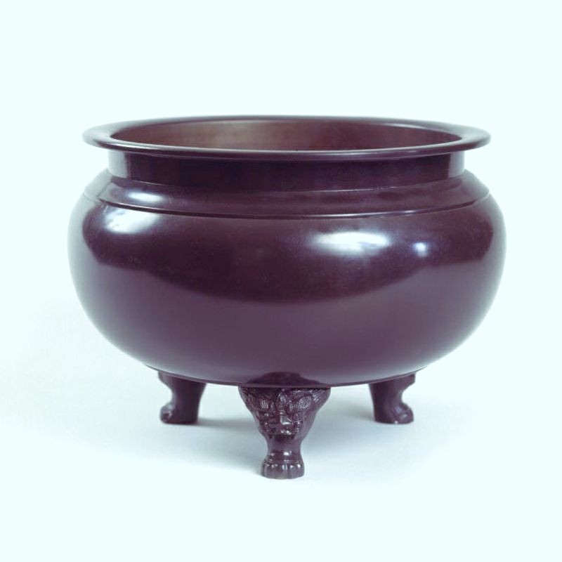 縁付香炉 無地 真鍮製 色付（胴直径18cm～36cm）