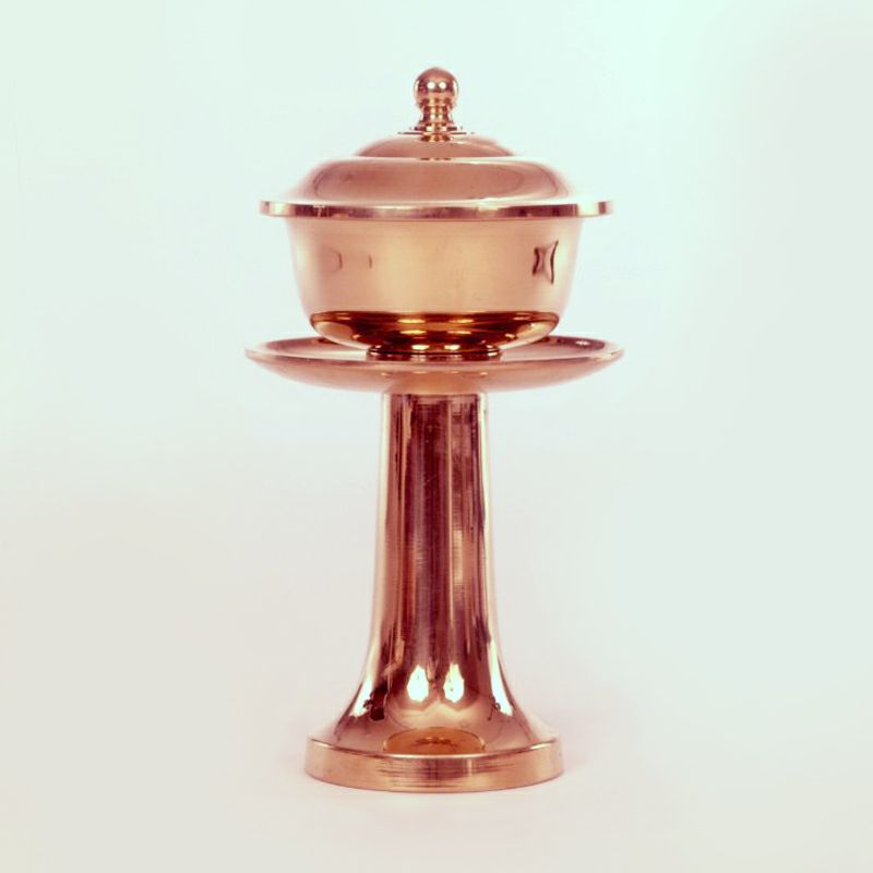 寺院仏具】 茶湯器 真鍮製 ミガキ仕上げ 高さ24cm（8寸） 献茶湯