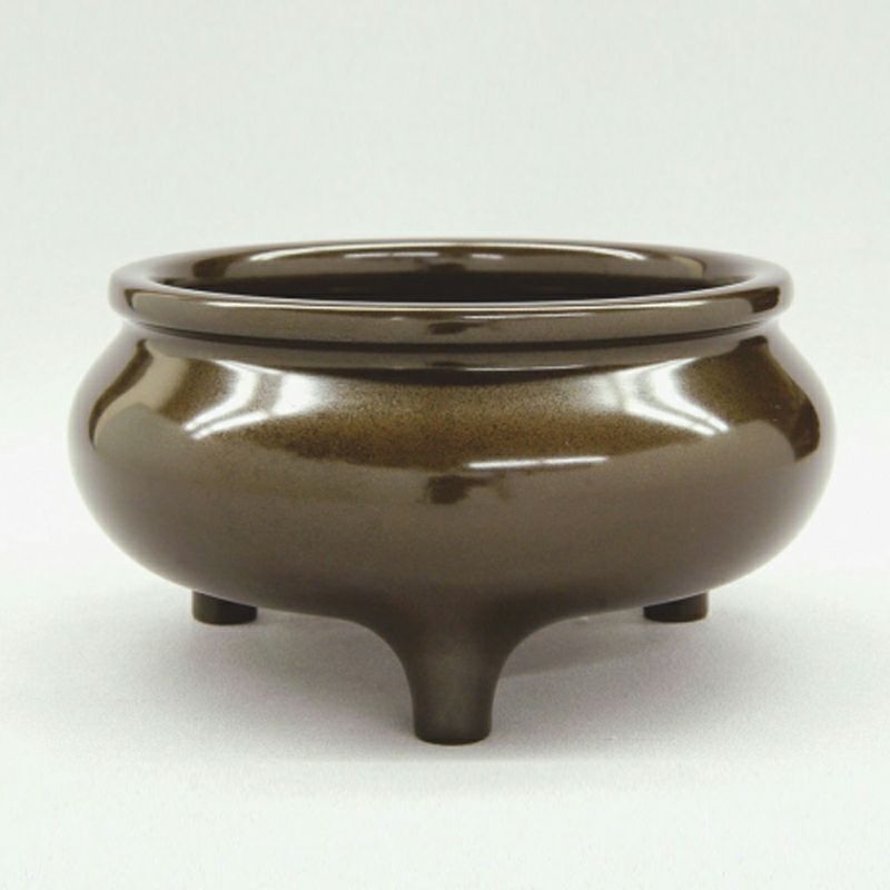 妙心寺型前香炉 唐金製 宣徳色付 胴直径約30cm～15cm
