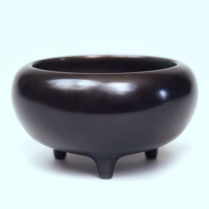 鉄鉢香炉 真鍮製 黒色付（胴直径約9.4cm～24.3cm 9種類）