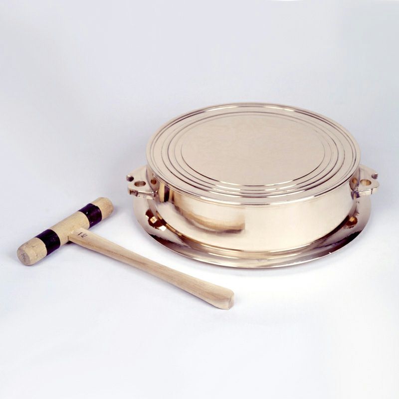 双盤 青銅製 磨き 撞木付（鏡直径36cm～24cm）