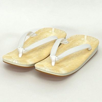 雪駄 軽装履晴天用 朱呂表 スポンジ芯 アメ底 白鼻緒（足のサイズ 25cm～28.5cm 3種類）